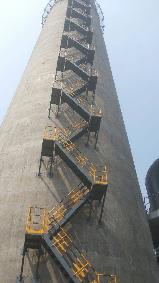 合川烟囱安装钢楼梯-烟囱安装检测平台安全施工方案