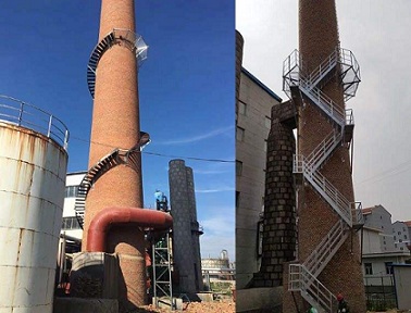 宣威烟囱钢楼梯平台安装技术