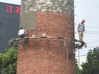 邯郸砖烟囱外壁抹灰美化加固技术措施