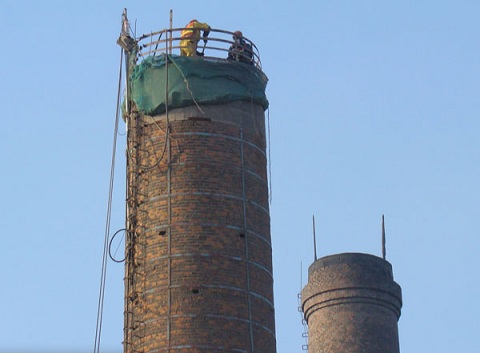 韶山烟囱拆除前的施工准备及技术措施