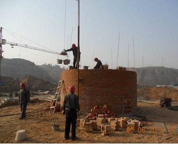 合山烟囱新建基础浇筑施工